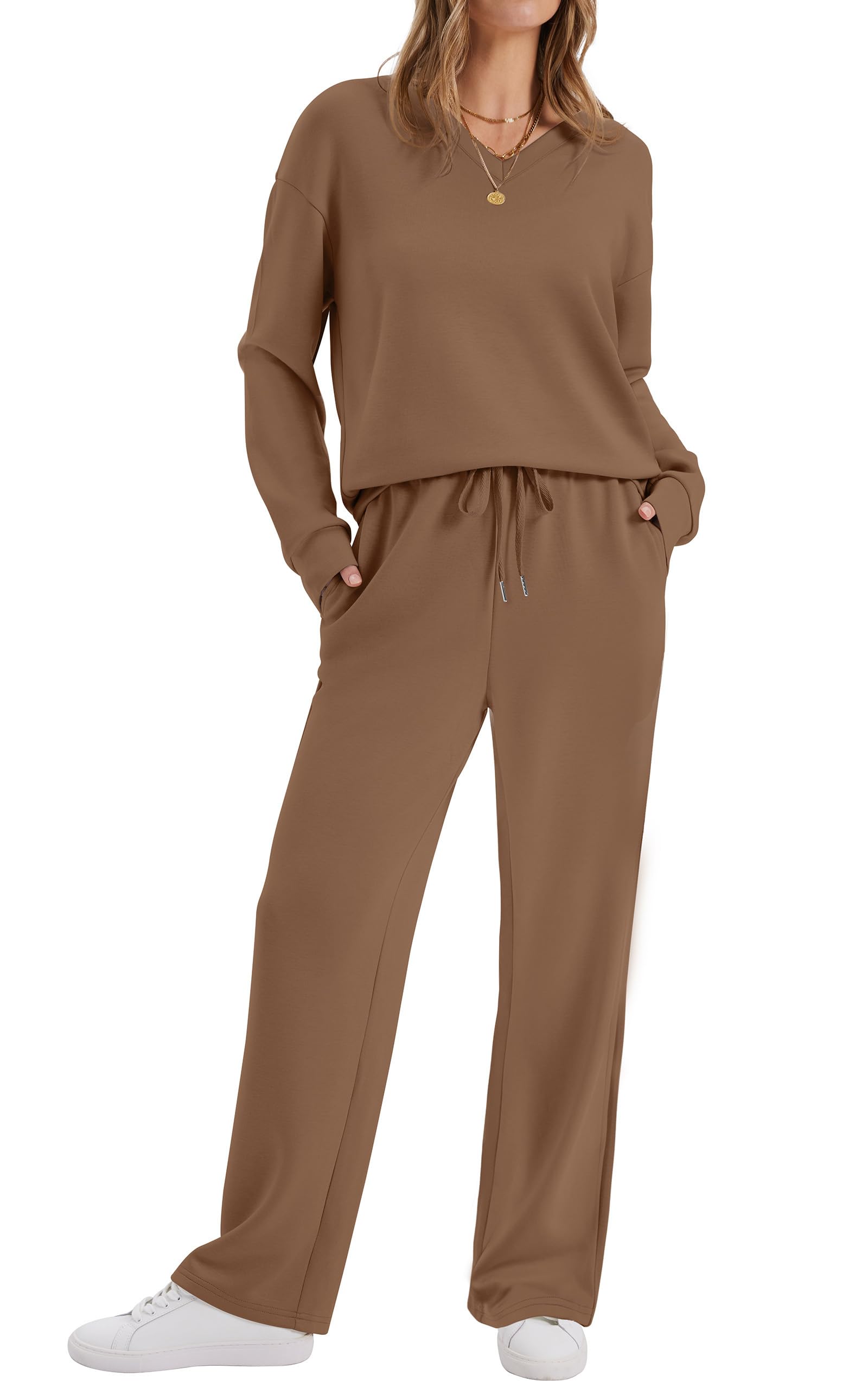 WIHOLL Women's 2 Piece Matching Lounge Set Sweatsuits Fall Outfits