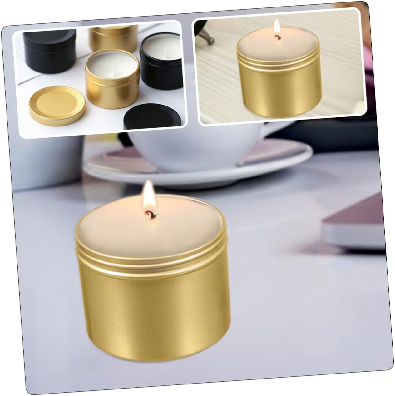 SHINEOFI 20pcs Aluminum Alloy Candle Containers DIY Candle Jars Lids Essential Oil Storage for Weddings and Home Decor