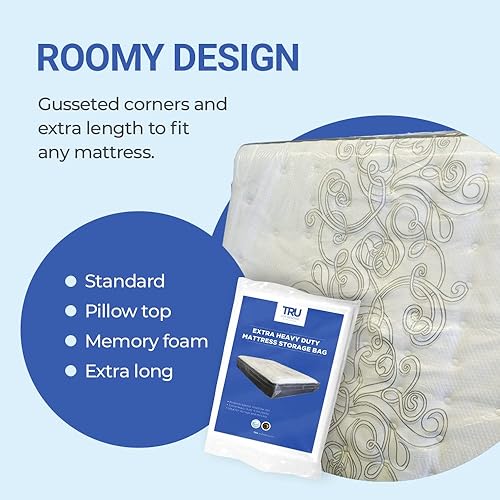 Miniatura 2 de Bolsa de almacenamiento para colchón, extra grosor 4mil. Cabe estándar, extra largoResistente para mover y almacenamiento a largo plazo