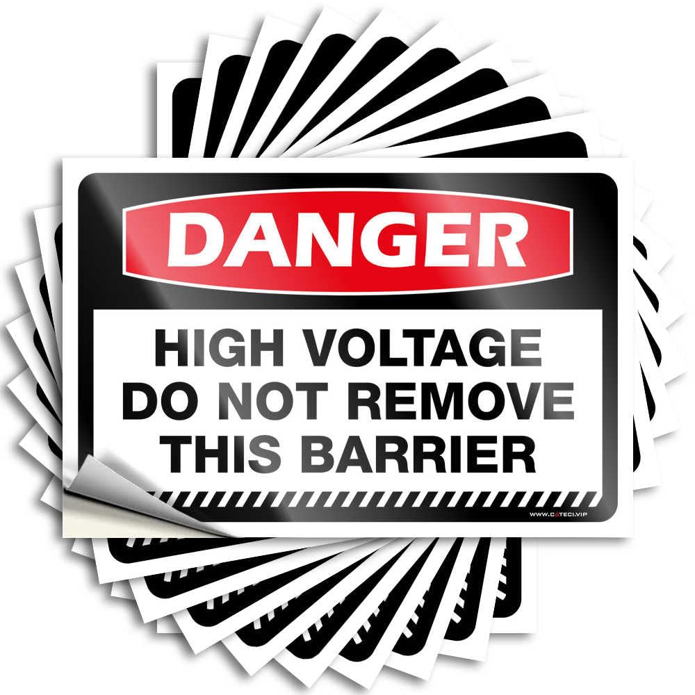 Danger High Voltage Do Not Remove This Barrier Affirmation Music Decor - Stickers Tumbler Removable Vinyl Decal(6X9CM)