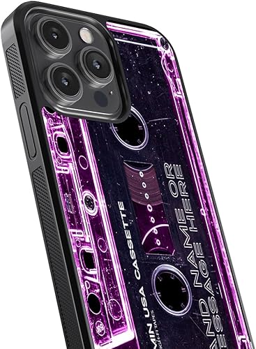Miniatura 2 de Cassette Tape Clear Pink Personalized Black Rubber Phone Case Compatible with Apple iPhone 15 Pro Max Plus, 14 Pro Max Plus, 13 Pro Max Mini, 12 Pro