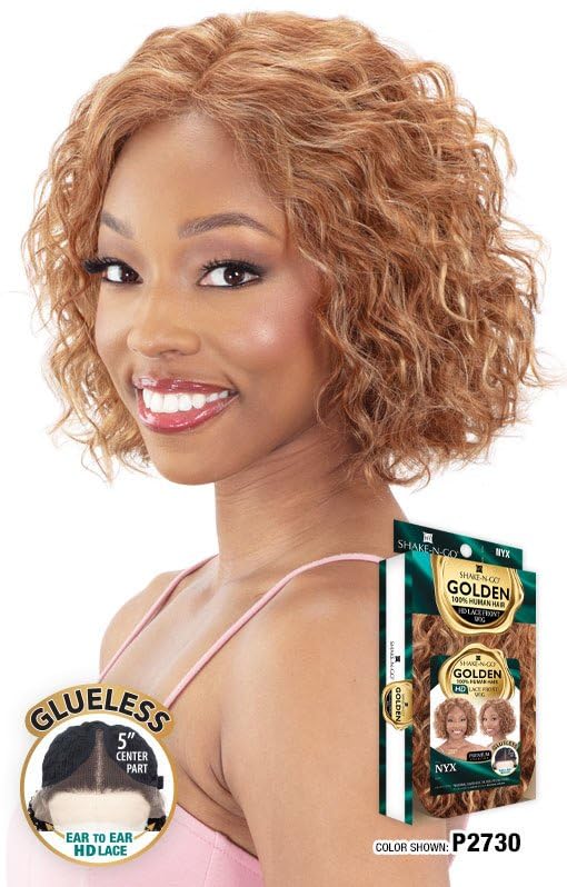 Shake-N-Go Human Hair HD Lace Front Wig Glueless Golden Nyx (Color: NATURAL)