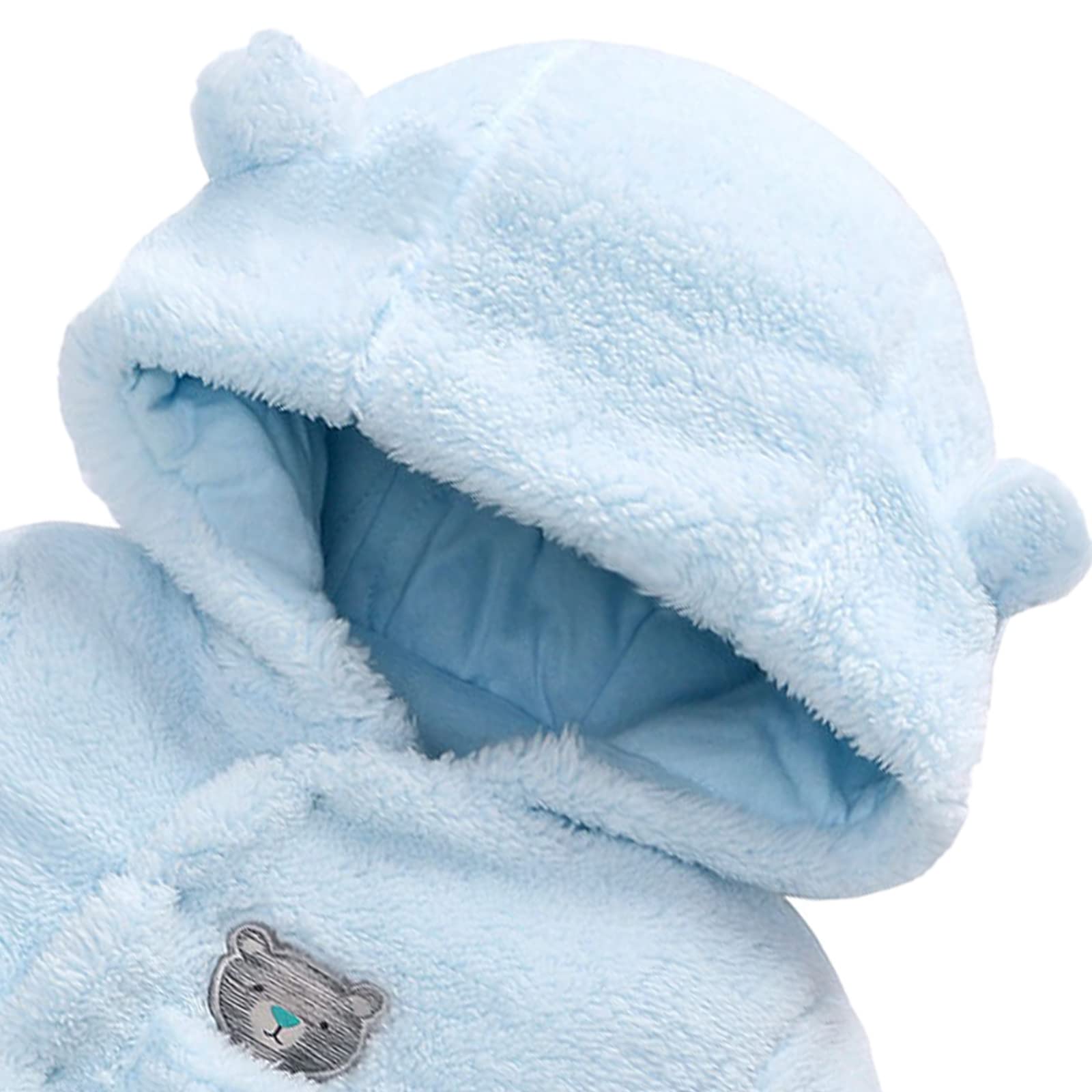 Tutina Invernale da Neonato Tutine da Neonato, Bambino e Bambina Tuta Intera con Cappuccio, Set di Tutine da Neve per Bambini Spesse e Calde,Blu 6-9 Mesi