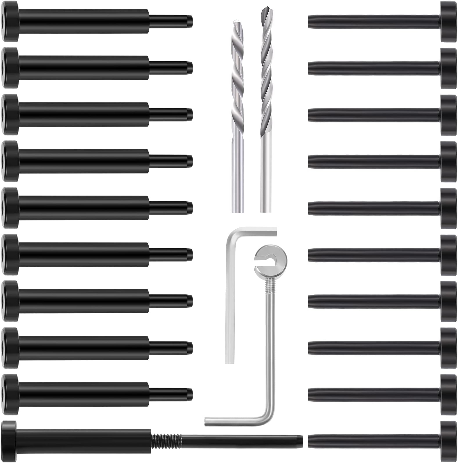 Sponsored Ad - Cable Railing Kit for Deck - 10 Pair Black Invisible Cable Railing Hardware System, 1/8" T316 Stainless Steel Hidden Tensioner for Wood/Metal Posts