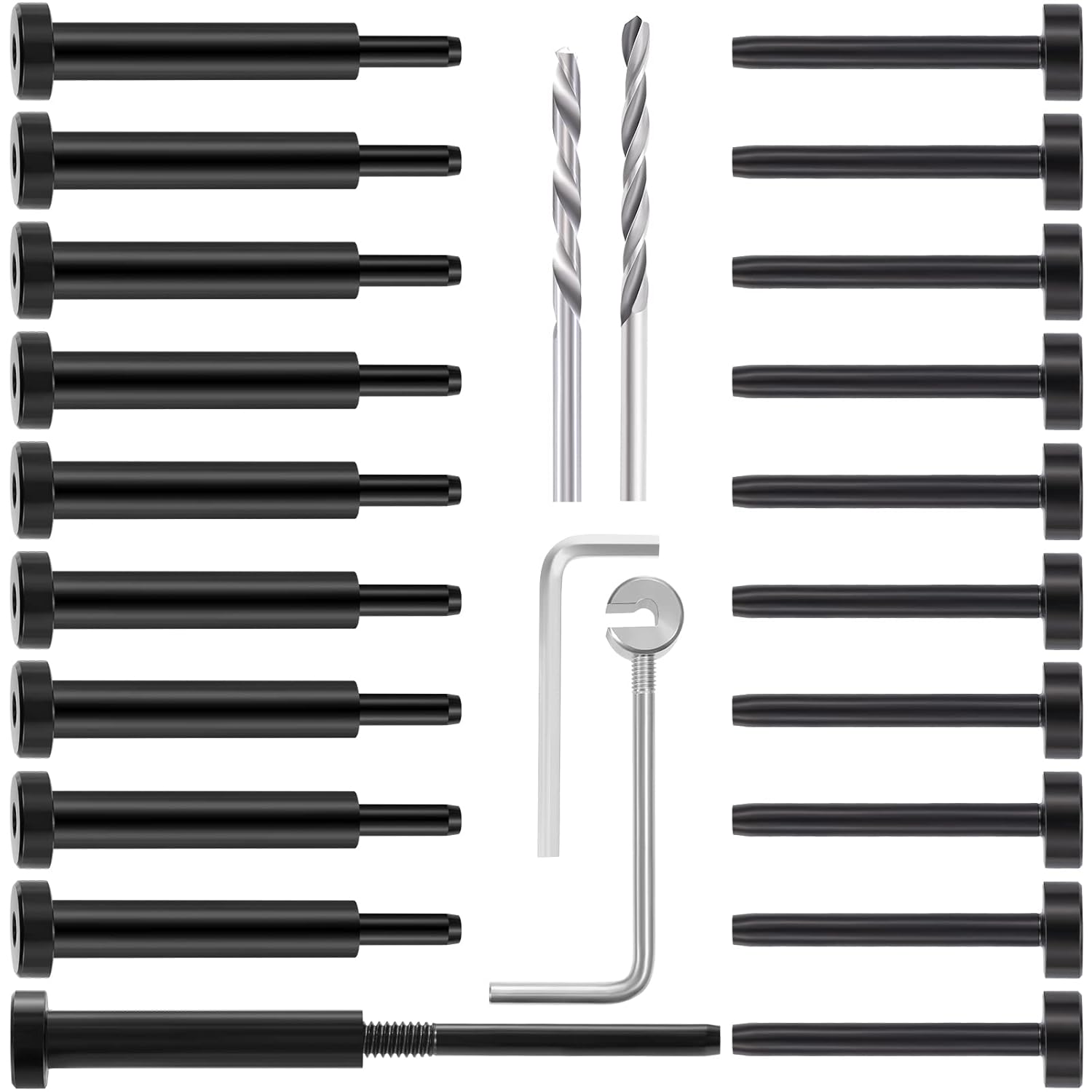 Cable Railing Kit for Deck - 10 Pair Black Invisible Cable Railing Hardware System, 1/8" T316 Stainless Steel Hidden Tensioner for Wood/Metal Posts