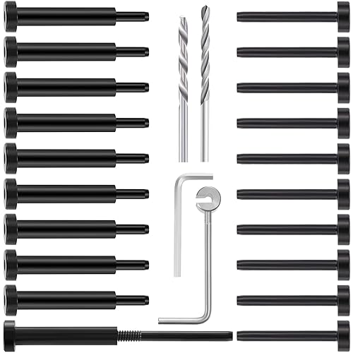 Kit de barandilla de cable para cubierta  10 pares de barandillas de cable invisible negro, tensor oculto de acero inoxidable T316 de 18 pulgadas