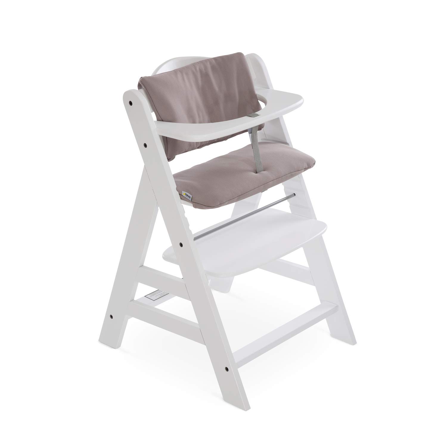 hauck Highchair Pad Deluxe, Beige – Cuscino per Bambini 6 – 36 Mesi - Compatibile con Seggiolone Pappa in Legno Alpha+, Beta+ e Arketa – Copriseduta Soffice a 2 Pezzi per Seduta e Schienale