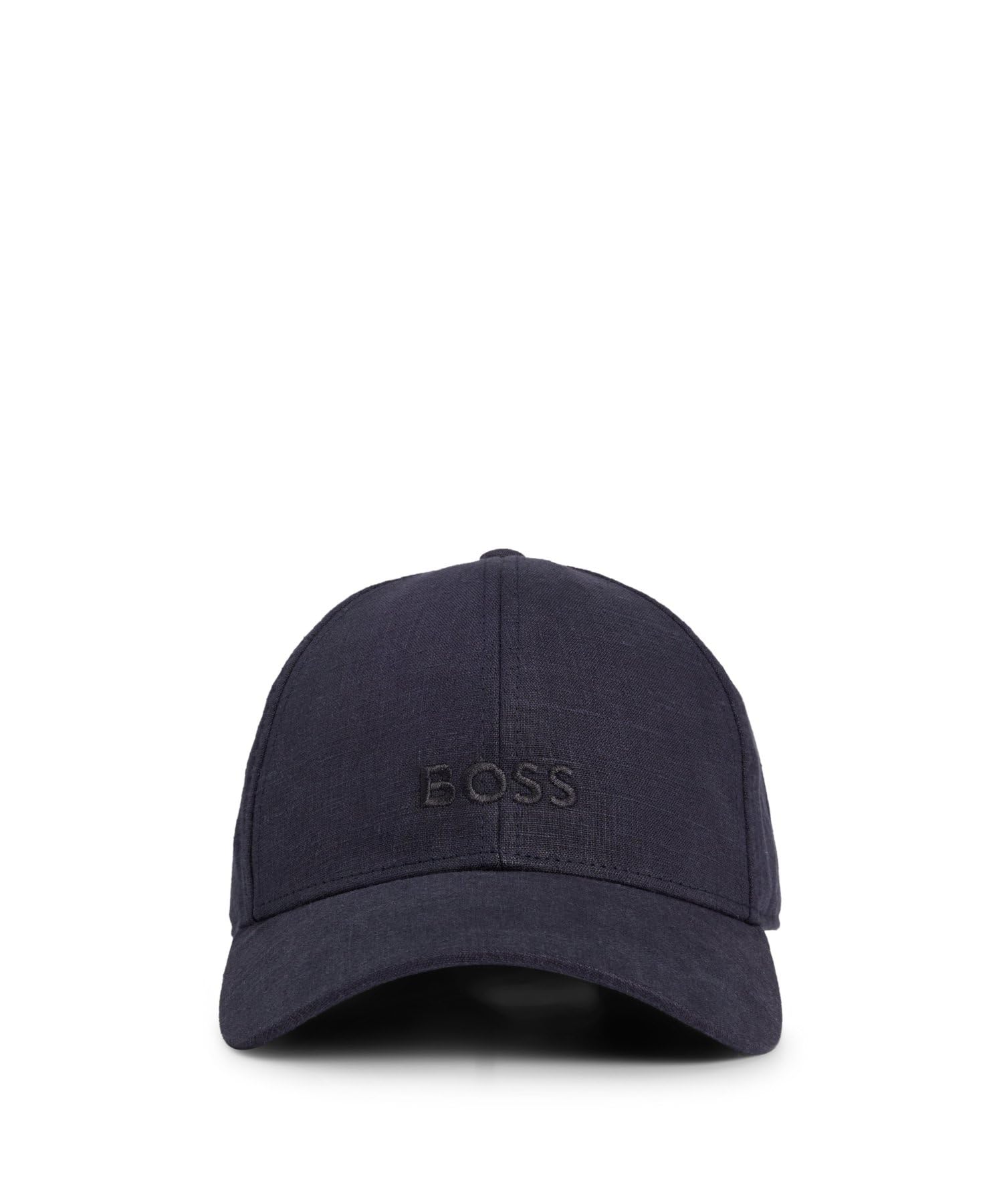 Boss Men's Dark Blue404 Linen Cap With Embroidered Logo