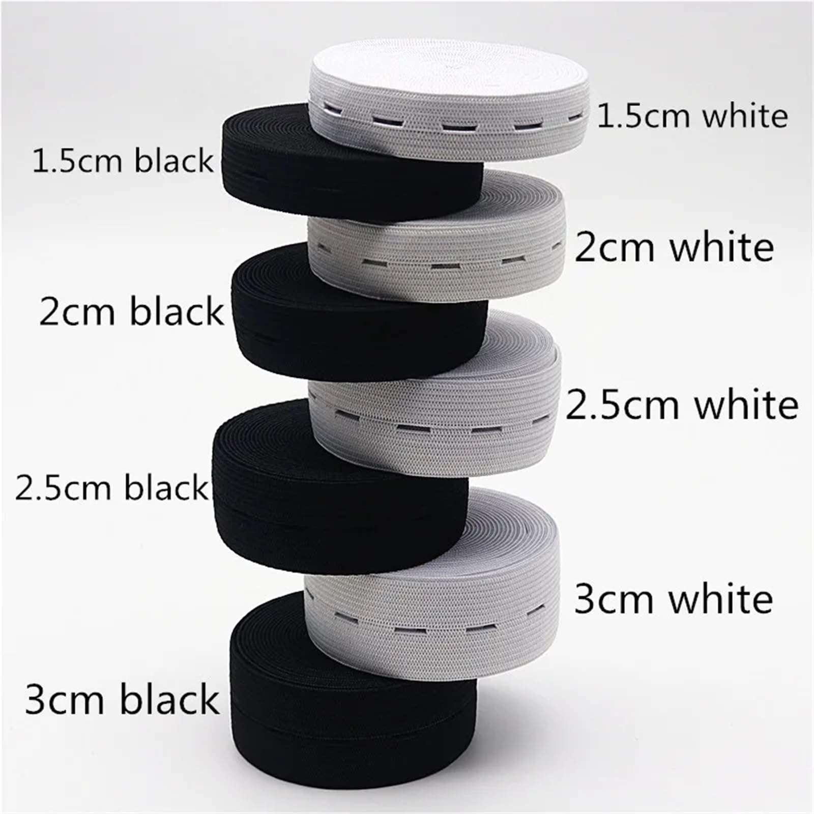 Elástico para coser 10 Uds 5M 18mm Color banda elástica plana blanco y negro 15-30mm perforado, pañal vestido de maternidad accesorios costura artesanal(Yellow 18mm 5m)