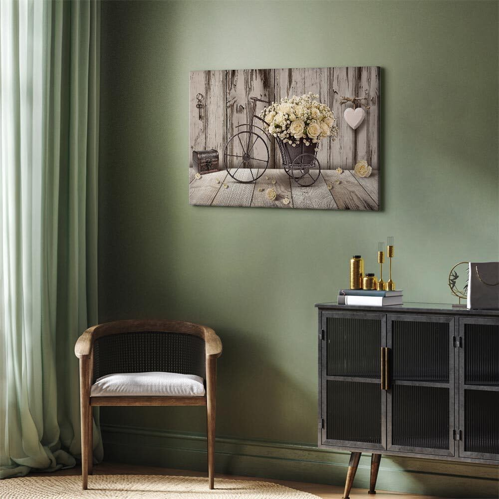 Tableau Toile Fleurs Lys 90x60 Cm – Impression Sur Toile Tendue Sur Châssis Bois, Décoration Salon