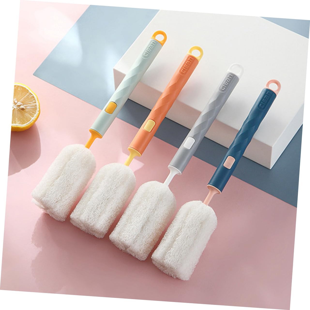 Abaodam 3 Set Di Spazzole Per Biberon Con Manico Per Biberon Materiale Sicuro Spazzola Con Punta Staccabile Portatile Per Uso Domestico 4 Pezzi * 3
