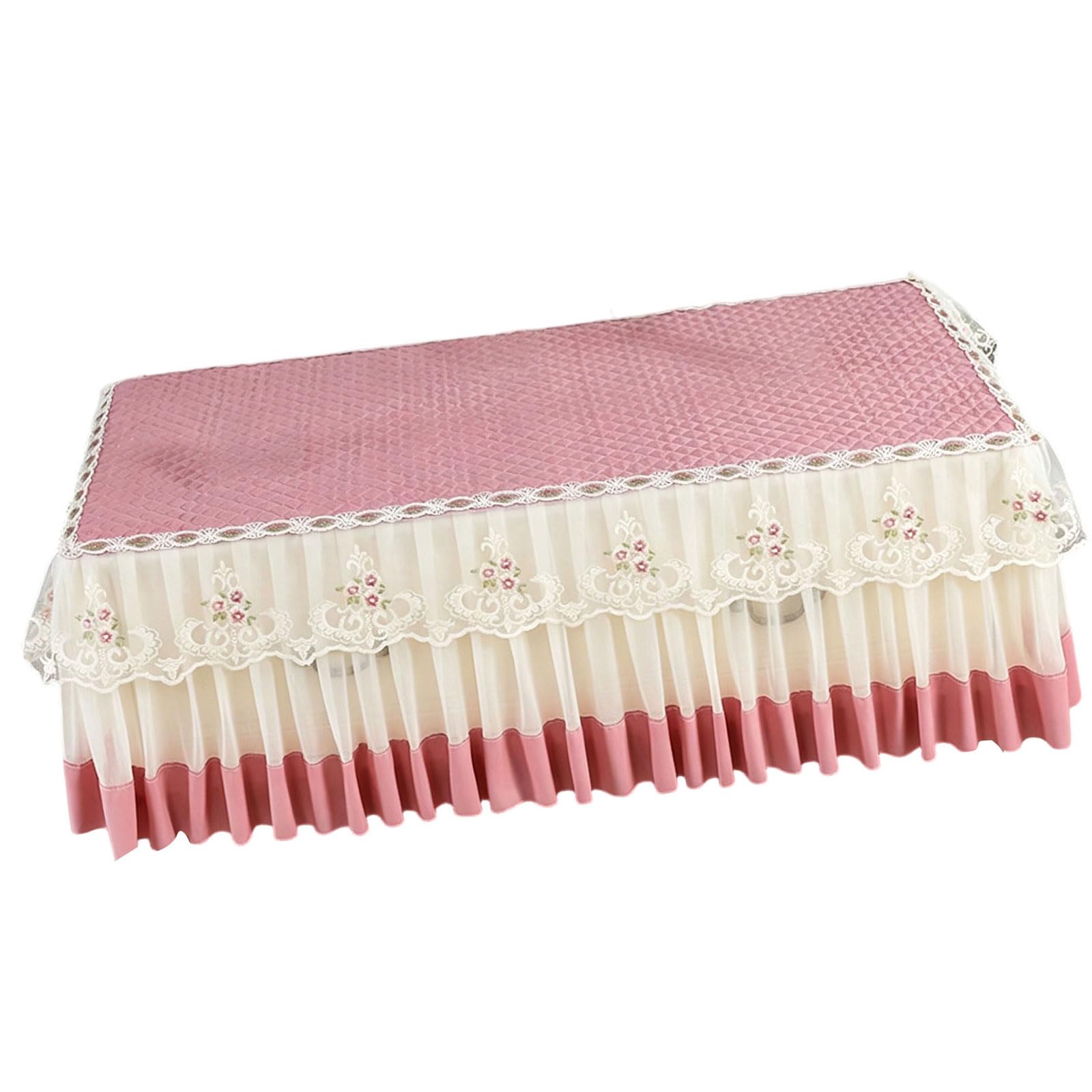Jazuaiao Multipurpose Table Cover Velvets Fabric Ruffle Lace Rectangular Tablecloth Fit Various Sizes and Decors Styles Family Dinner Cover