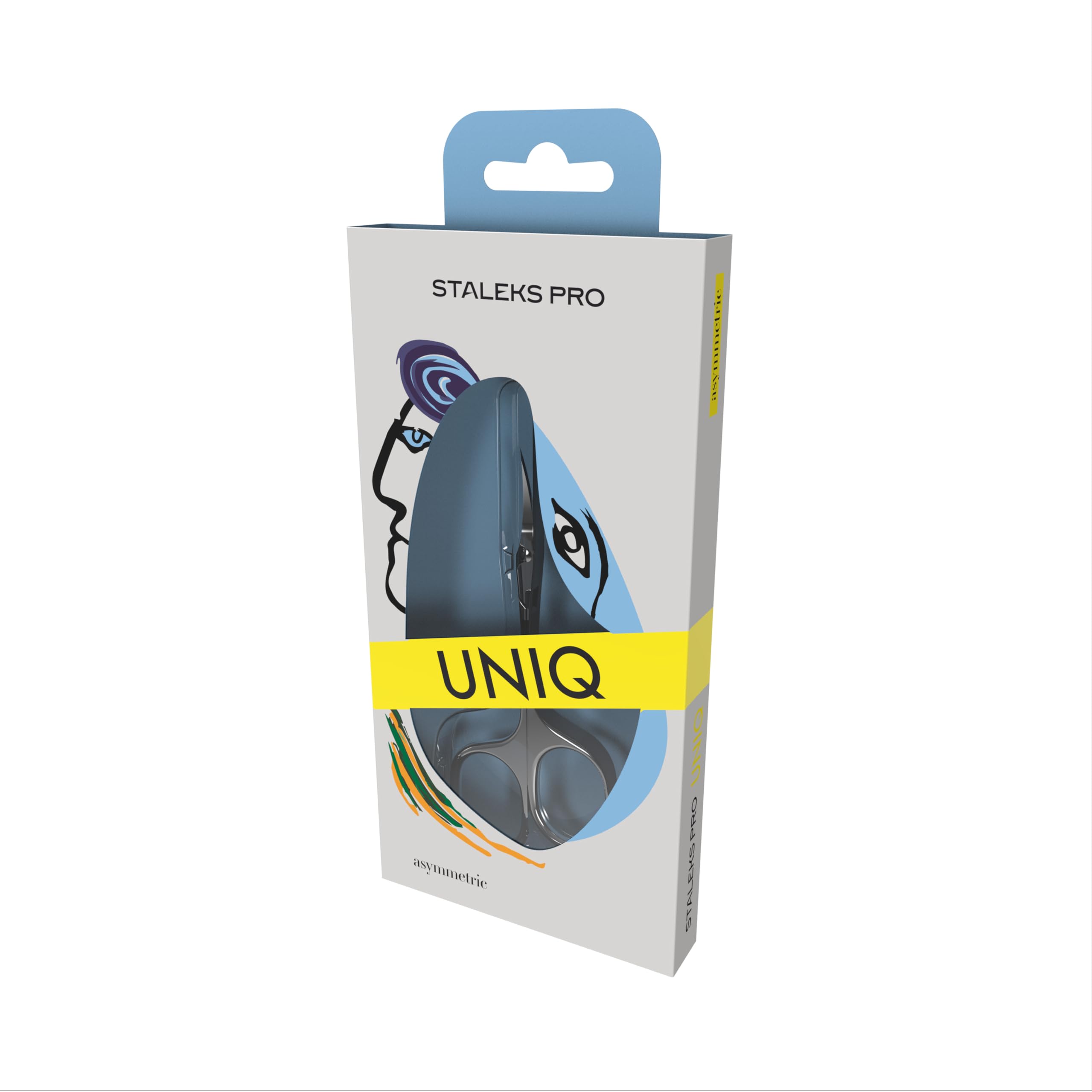 STALEKS PRO Tijera profesional para cutículas. Para manos medianas o grandes. Acero Inoxidable. Asimétrica UNIQ SQ-20/4
