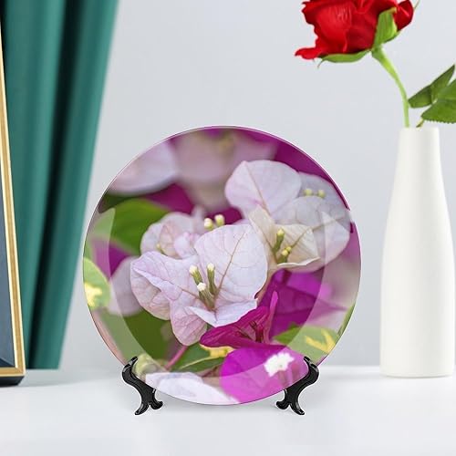 Miniatura 6 de Plato decorativo de flores para pared de cerámica para el hogar, plato tambaleante con soporte de exhibición, decoración de mesa, adorno de Acción