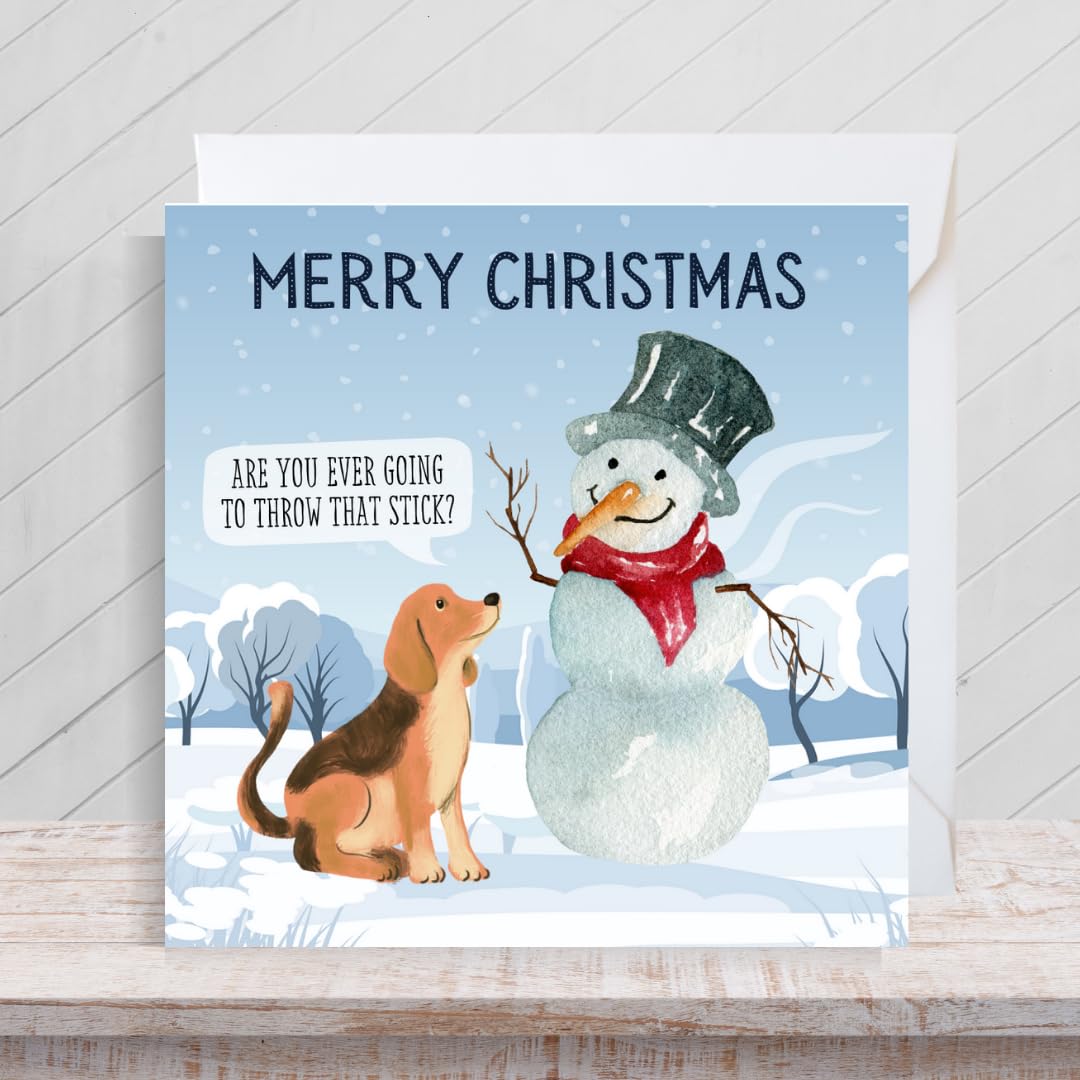 Second Ave Weihnachtskarte Für Enkelsohn – Schneemann-Design, 210x148 Mm, Auf 350 G/m² Leinenkarton, Mit Umschlag