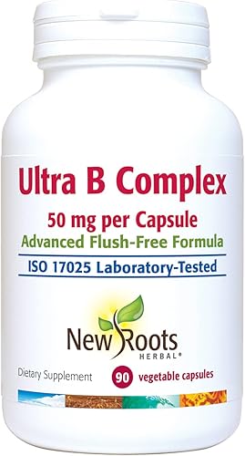 New Roots | Suplemento ultra vitamina B (50 mg) contiene vitamina B6, B12, biotina, fórmula avanzada sin enjuague (90 cápsulas vegetales)