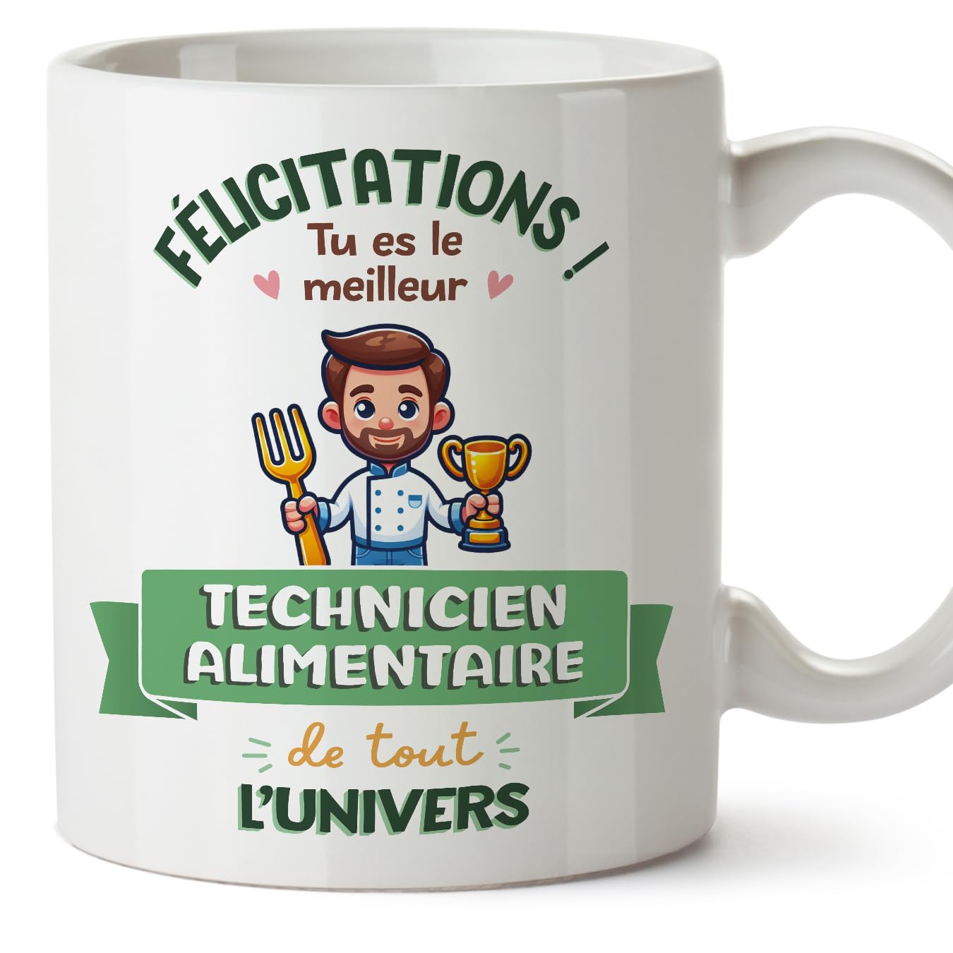 MUGFFINS Food Technician Man Mug - in French - Meilleur Univers Trophée - Funny Gift for Colleagues - Ceramic 11oz Mug — image 1