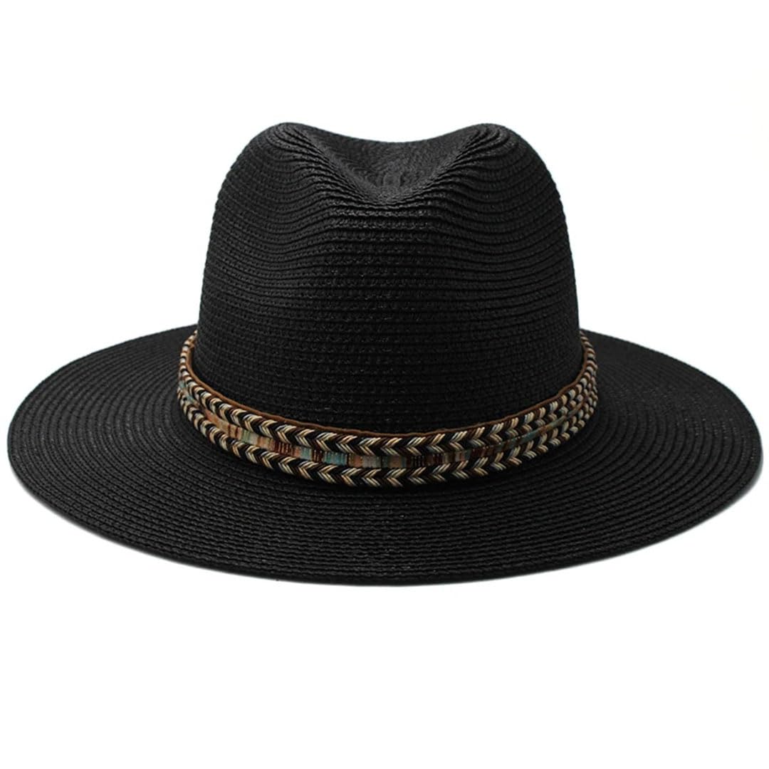 Cappelli Panama in paglia morbida da uomo e da donna, cappello a tesa larga, per sombrero, spiaggia, trilby, viaggi all'aperto