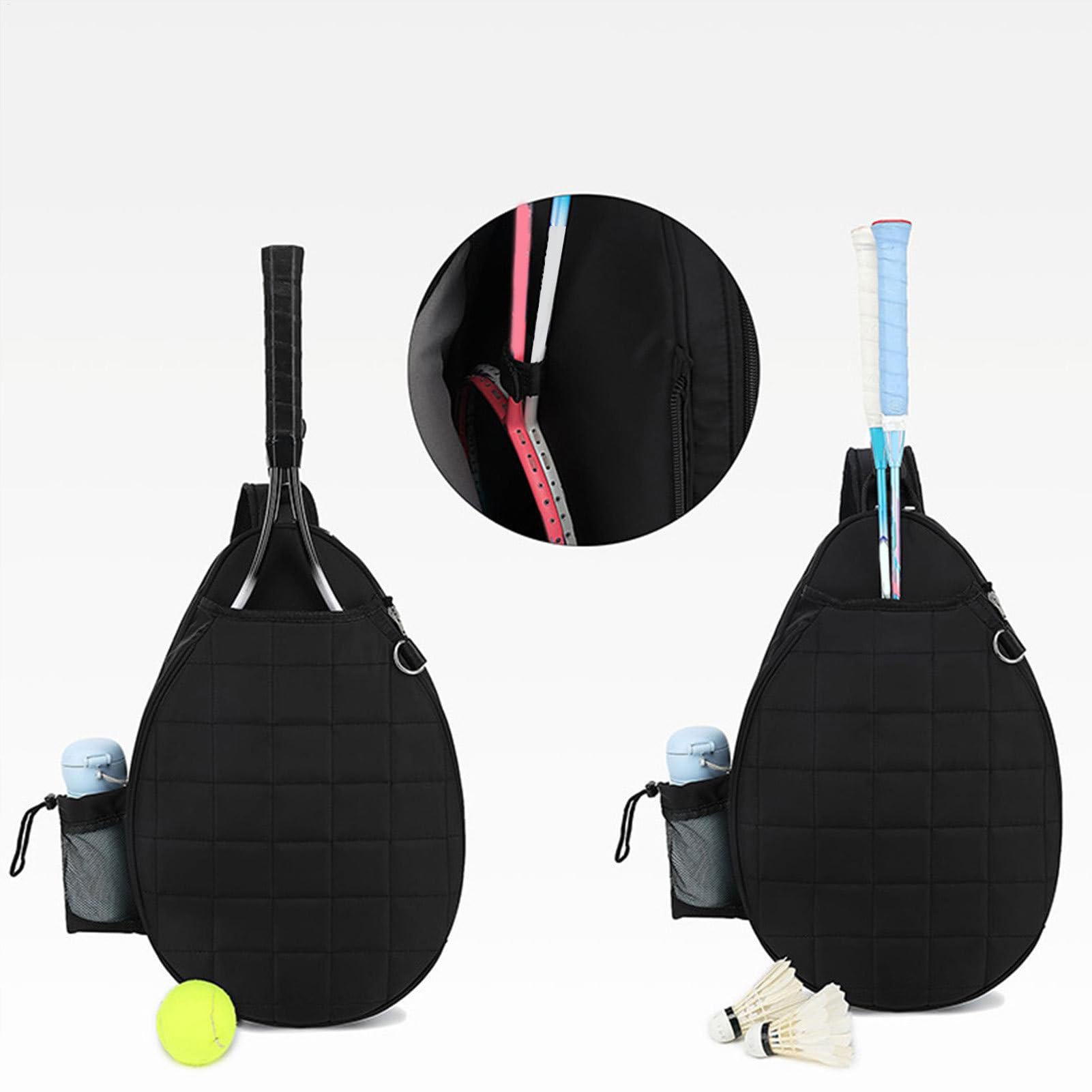 Tennistaschen für Frauen – Tennis-Tragetasche mit Tragegriff oben mit Wasserflaschenhalter und Haken – Brustgitter bedruckte Tragetasche, wasserabweisender Rucksack für Schläger