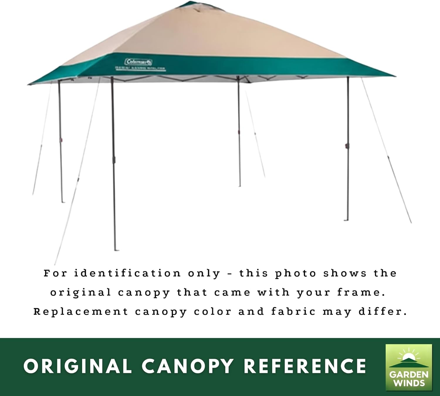 Garden Winds Reinforced RipLock 350 Replacement Canopy Top Cover Compatible with Coleman Oasis and Back Home 13' x 13' Single Tier Tent Gazebo Models 1606532 - Sage