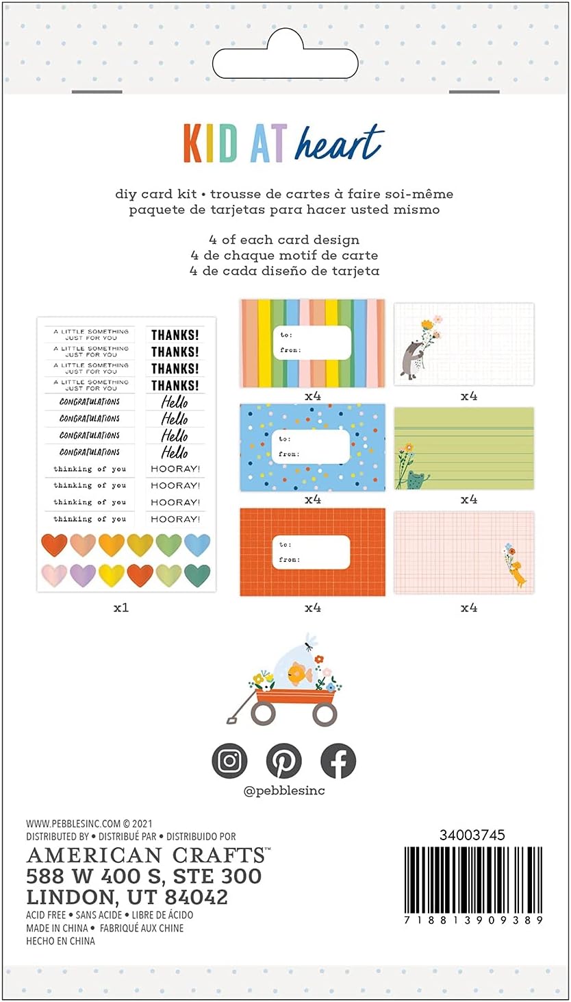 Pebbles Kid at Heart Cards KIT, Multi