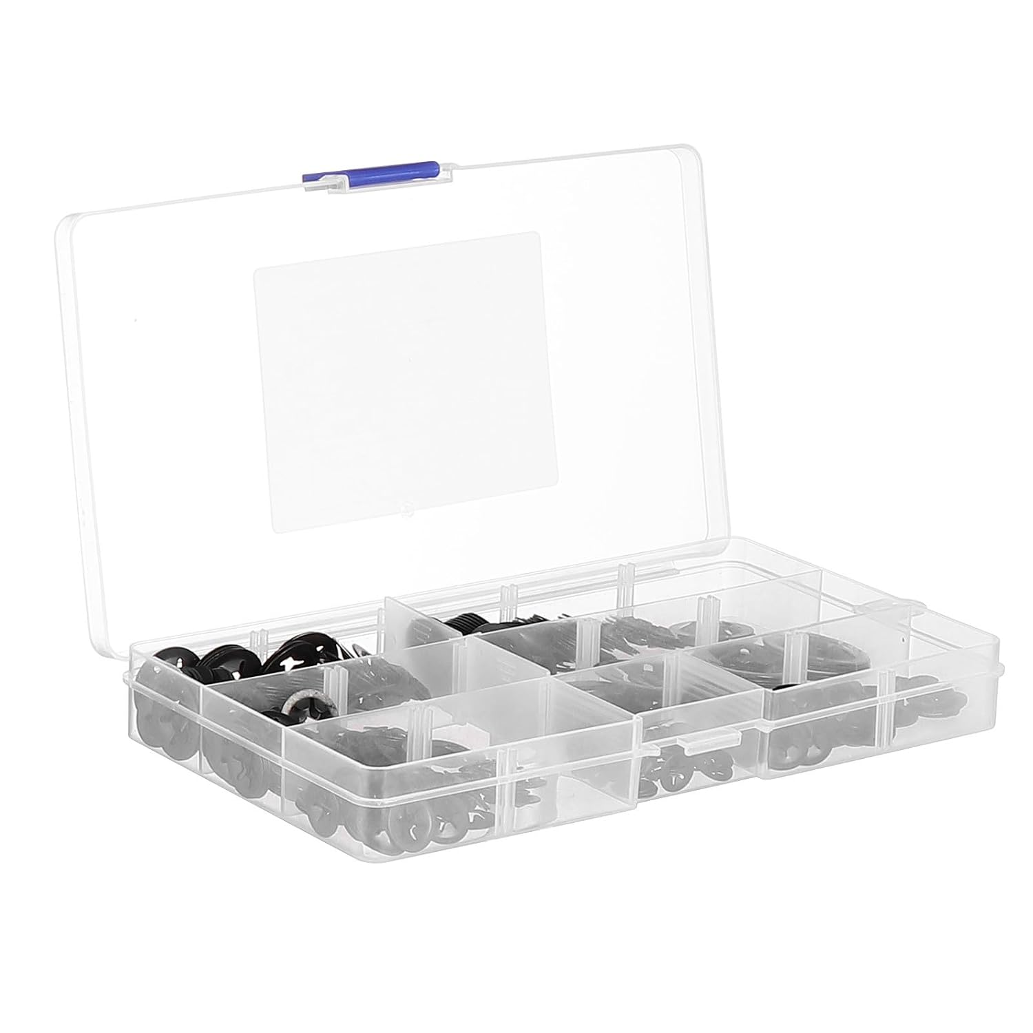 340pcs Push on Clips Washer Assortment Kit, Black Iron and Fasteners
