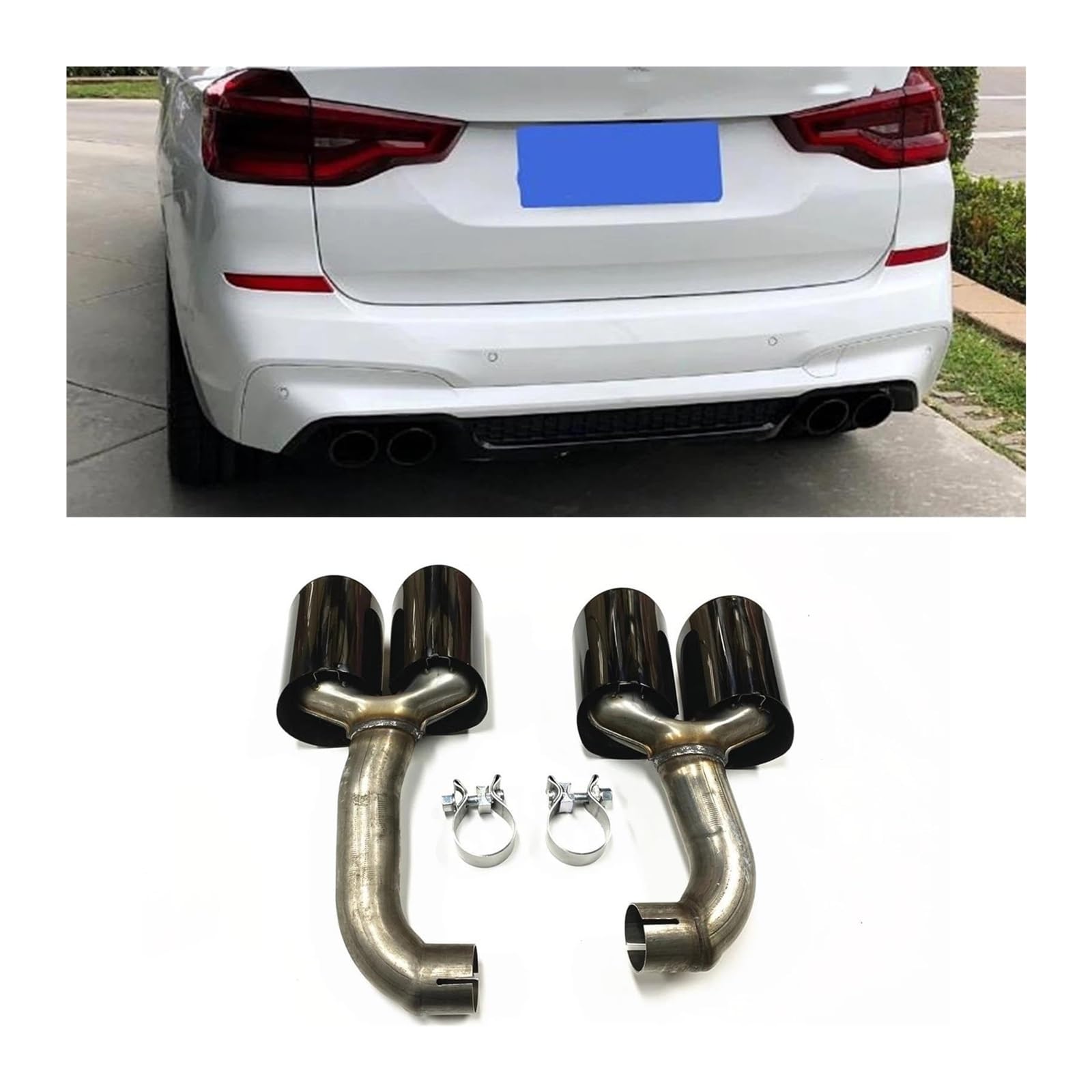 Per BMW Per X3M Per X4M 2018-2020 Tubi Silenziatore Posteriore Auto Tubo Scarico Air Vent Uscita Condotto Punte Terminale Scarico
