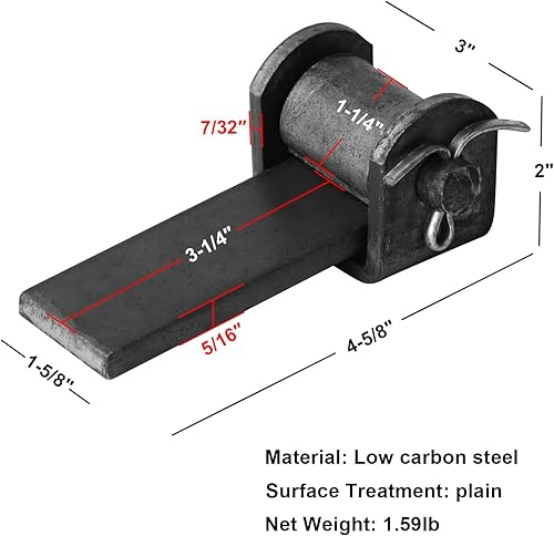 Miniatura 2 de 4 bisagras de remolque de correa recta formada, bisagra de hoja larga soldable resistente con pasador extraíble, longitud 4-58 pulgadas, grosor de