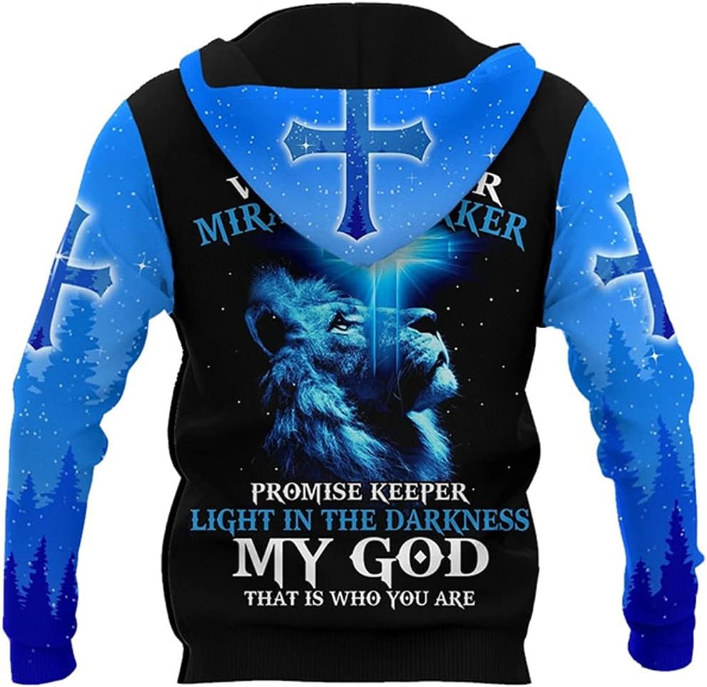 3D Christian Jesus Hoodies for Men Women Unisex Praying Hands Sweatshirt Pullover king Printed sweater - Image 3