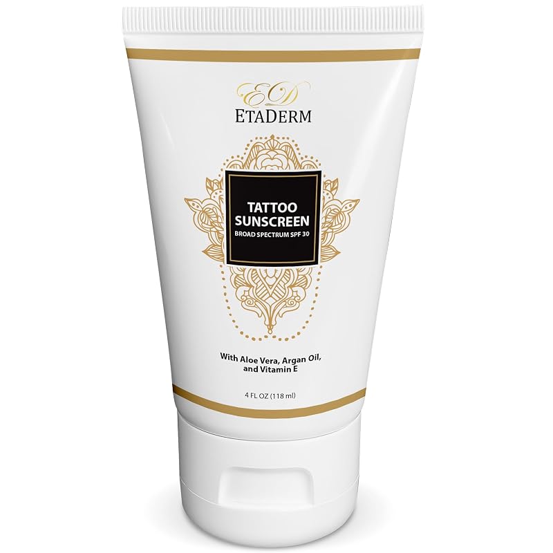 Loção para tatuagem ETADERM com designação técnica SPF 30 e óxido de zinco não nano 15%
