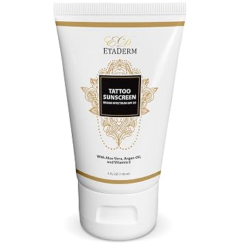 Tattoo Sunscreen Lotion SPF 30 - Tattoo Aftercare Sunscreen for Sensitive Skin with 15% Non-nano Zinc Oxide - Sun Protection Tattoo Lotion for Long-Lasting Vibrancy & Ink Defense Against UV