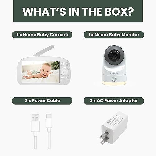 Miniatura 7 de neero Monitor de video para bebé, no necesita WiFi, pantalla HD de 5.5 pulgadas, rango de 1000 pies, monitor infantil con cámara y audio, sin WiFi,