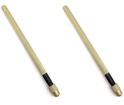 Fozti Brass Handle Pin Vise 2pc Steel Collet 0 to 0.71mm Jaw for Twist Drills, Saw Blades, Needles, etc for Jewellery Making, Watchmaking, Hobby Crafts DIY, Crafting, Beading