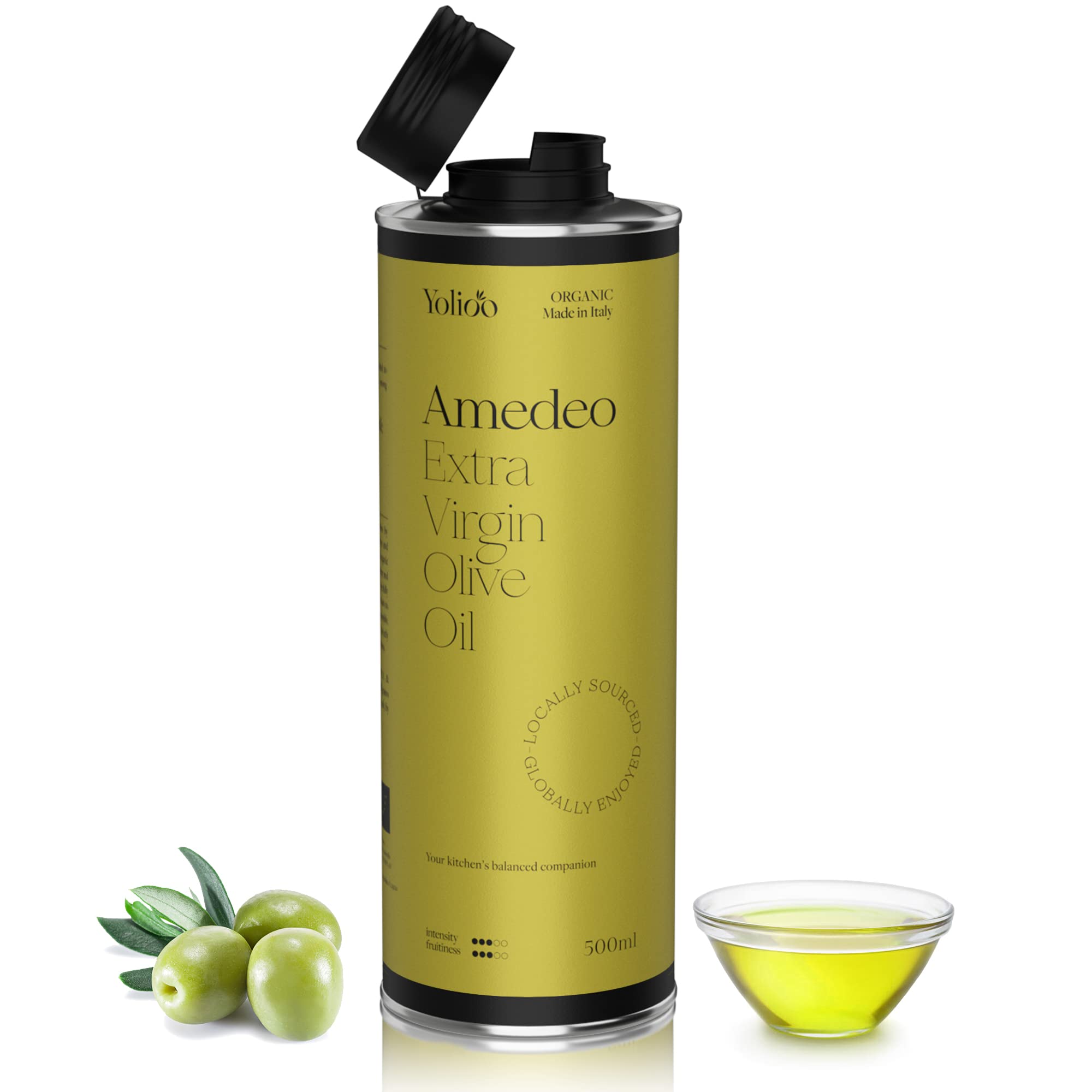 Amadeo Yolioo | zrównoważona | oliwa z oliwek Extra Virgin 500 ml | tłoczona na zimno | Toskania, Włochy (1) (2)