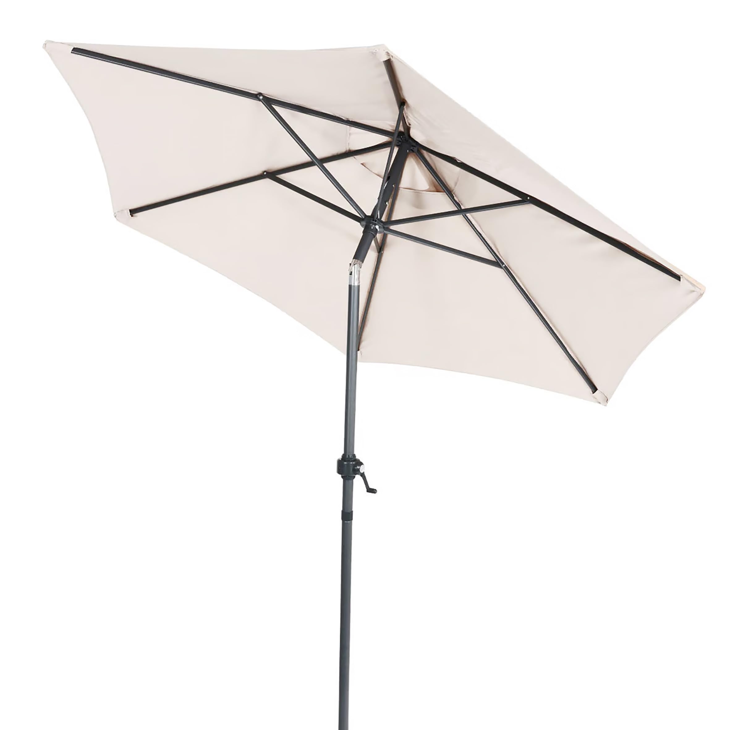 Spetebo Parasol 200 cm z przegubem - 5 kolorów dostępnych (biały), natur, L 200 x B 200 x H 225 cm