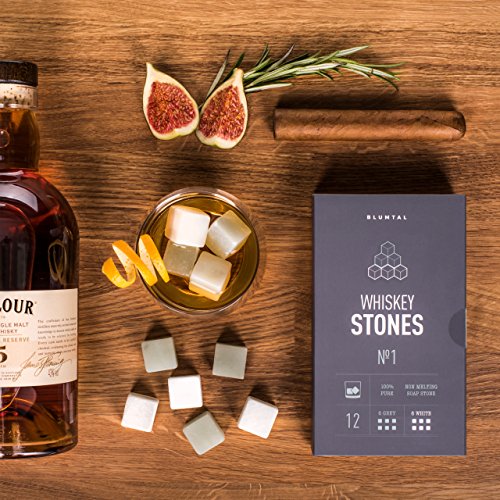Blumtal whisky stenen, whiskey stone set - set van 12 whiskey stenen speksteen, whisky accessoires, ijsblokjes… - Afbeelding 3