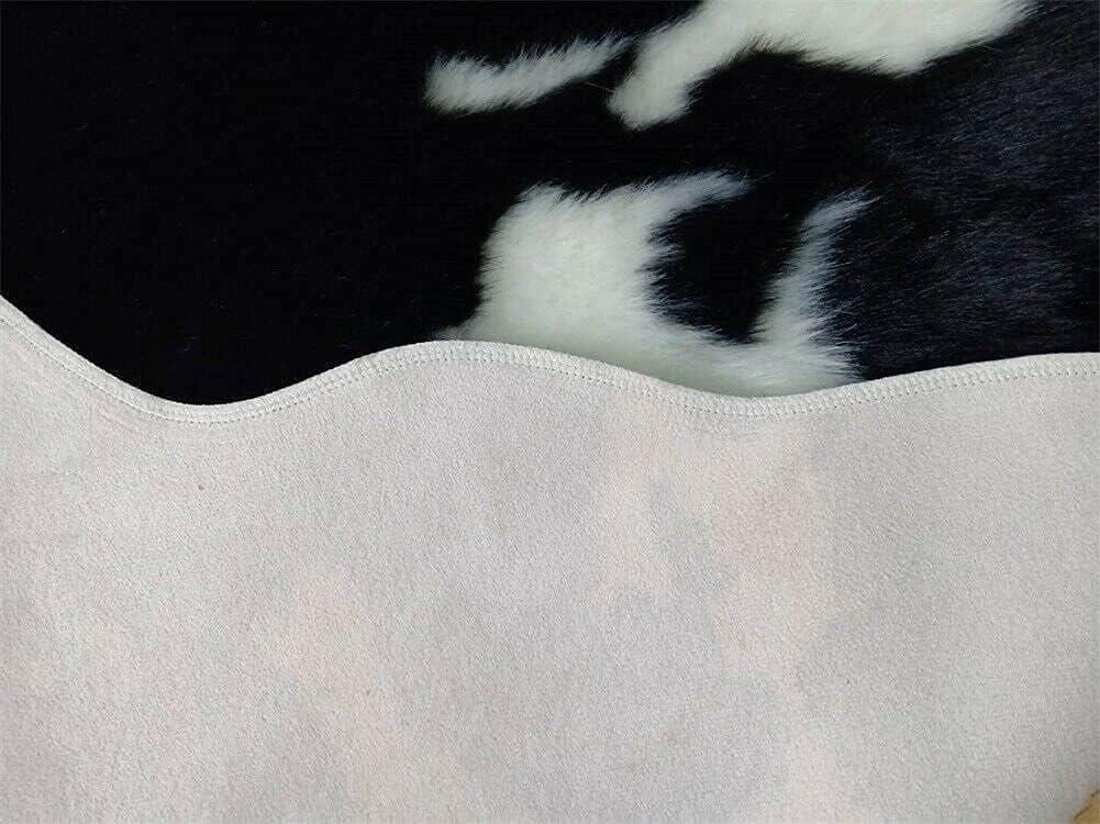 Faux Cowhide Rug Cow Print Area Rug for Living Room Bedroom Soft Faux Fur Animal Print Skin Western Boho Decor Natural Pattern Hide Carpet with No-Slip Floor Mat (5.2ft x 7.2ft)