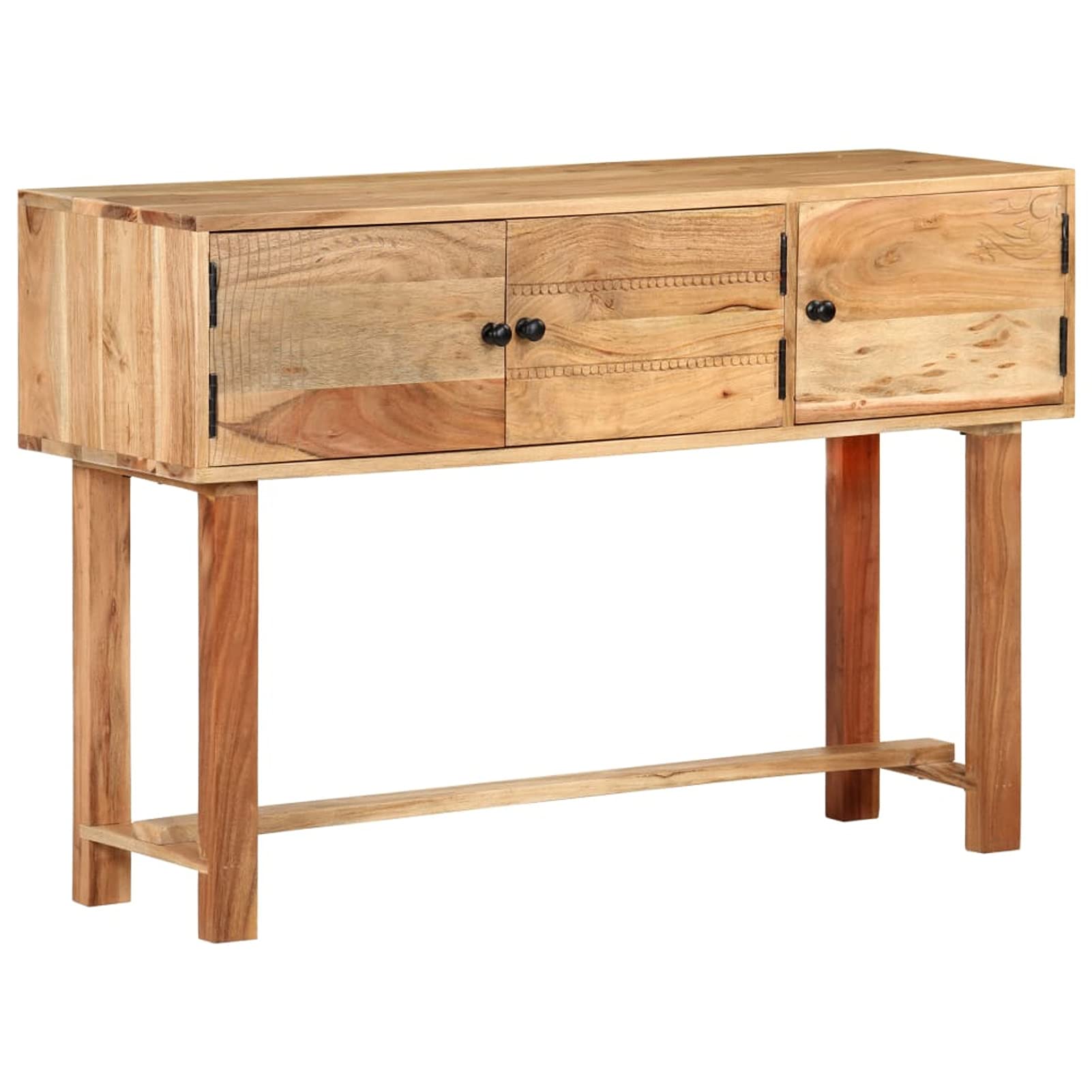 Homgoday Kredens 115 x 35 x 75 cm z litego drewna akacjowego, szafka kredensowa, szafka podłogowa, meble biurowe, szafka nocna do sypialni, szafka nocna do sypialni