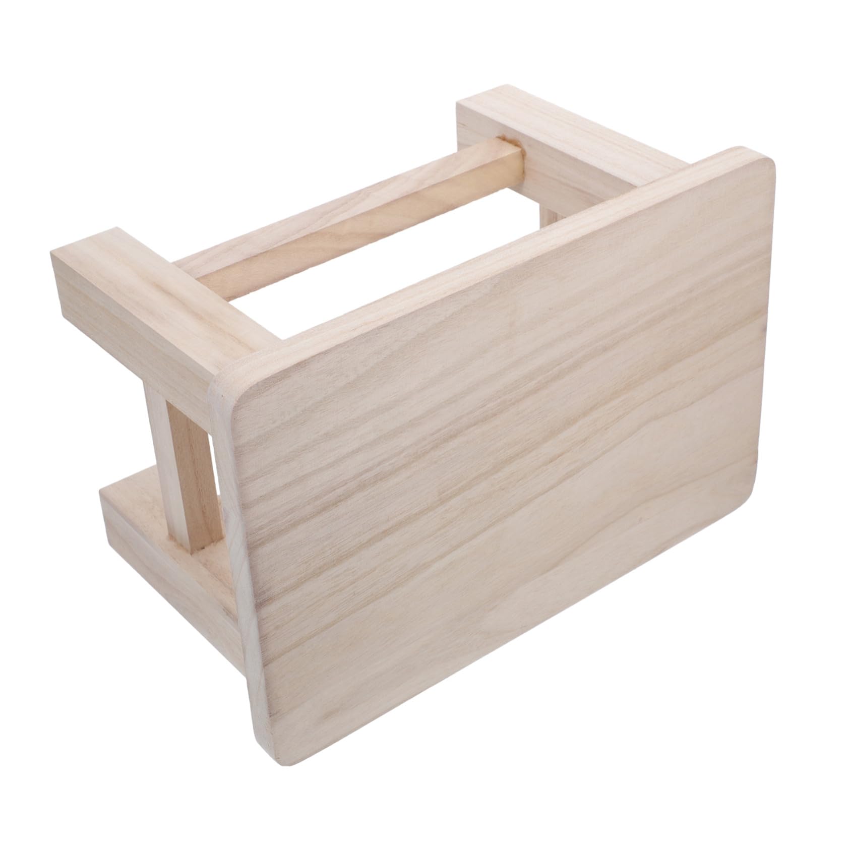 Tabouret en bois massif compact beige stable pour la maison