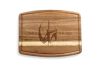 PICNIC TIME Star Wars Mandalorian Ovale Acacia Cutting Board