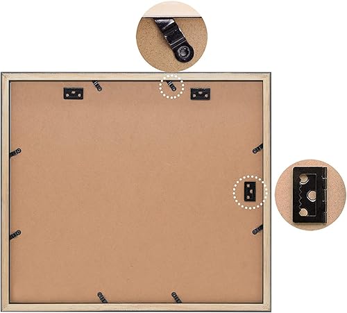 Miniatura 6 de Golden State Art, Juego de 2 portarretratos de madera negra de 14 x 16 pulgadas, paspartú blanco para fotos de 8 x 10 y 4 x 6 pulgadas, vidrio