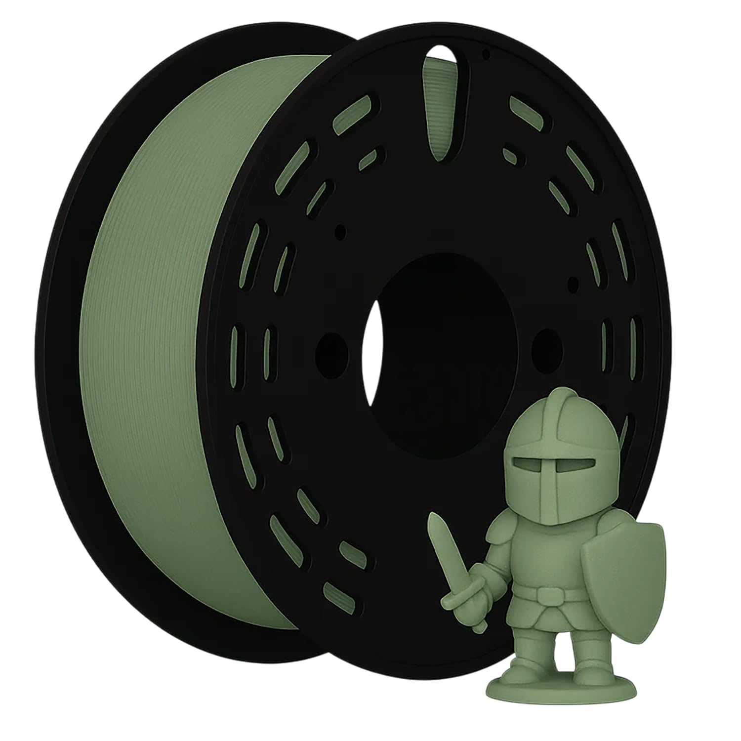 PLA PRO + 3D Printer Filament Roll, 1kg Net Weight, Great Flexibility, Eco-Friendly, High Rigidity, Biodegradable, Low Warping Output, 1.75mm Diameter, Ideal for DIY Makers (Army Green)-image-30