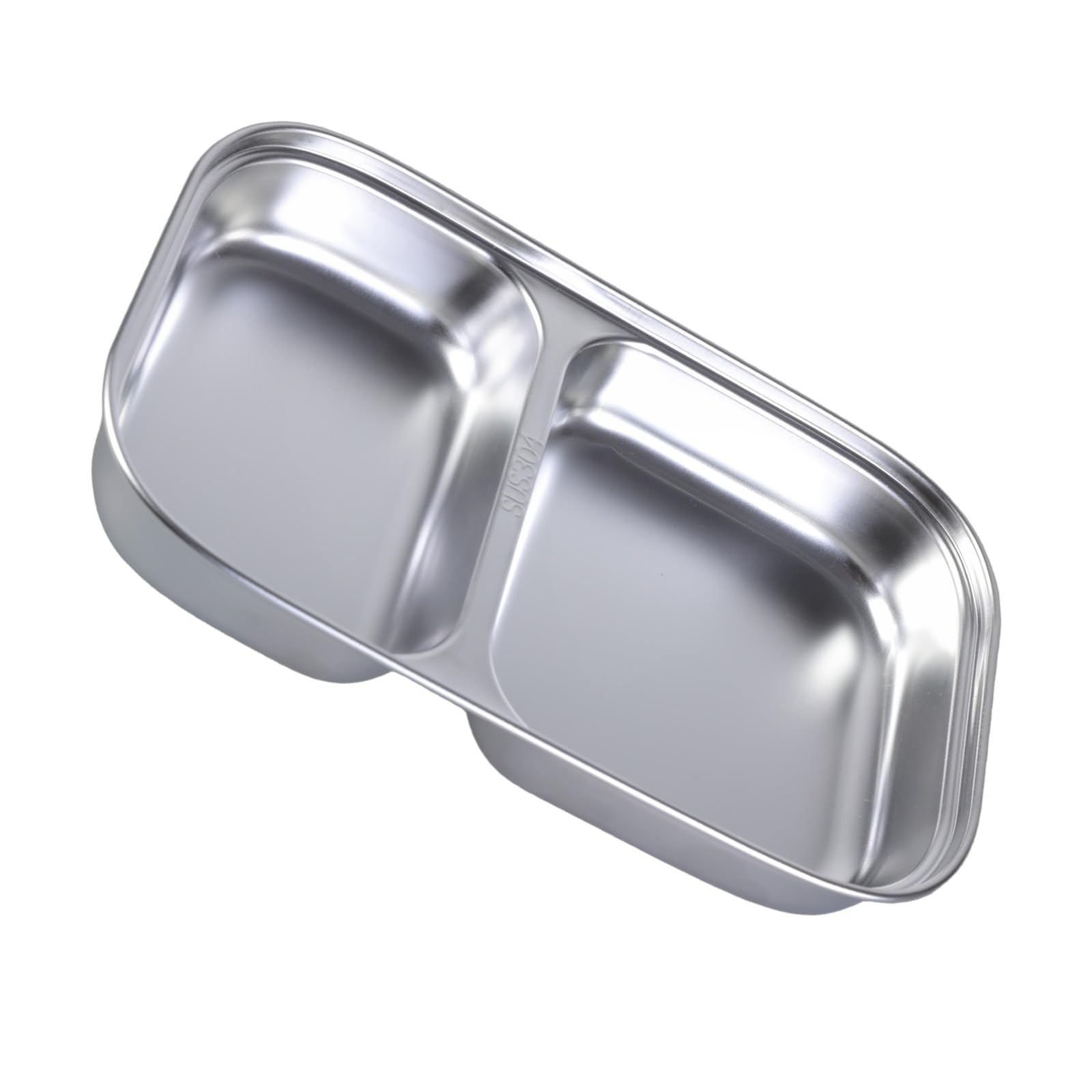 Kalttoy Large Double Grid Multiple Section 304 Stainless Steel Serving Plate For Everyday Use, Safe And Stable, Great For Home Cooks Food Separators
