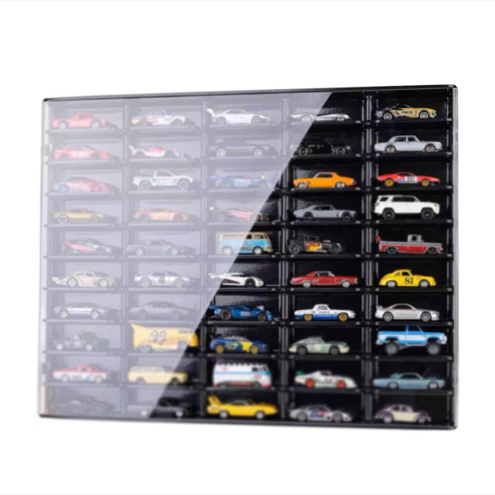 Aufbewahrungsvitrine für Modellautos Im Maßstab 1:64, Organizer Box, Staubdicht, Multifunktional, 50 Fächer