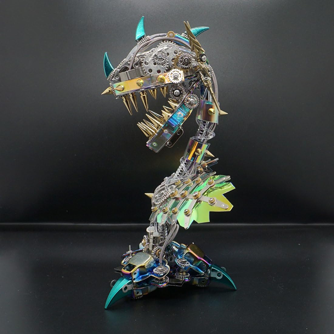 3D Metall Puzzle Piranha-Pflanze Blume Modellbausatz für Erwachsene, Steampunk Blume 3D Metall Modell, 2024 Adventskalender Kreative Dekoration Geschenk Ornamente - 770 Teile