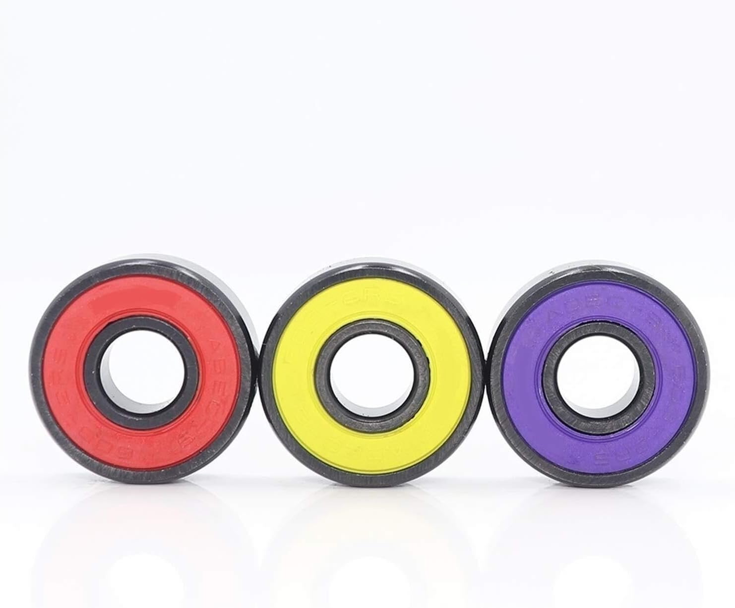 Bearings, Repair Kits 16Pcs ABEC9 608 2RS for Inline Roller Skate Wheel Skateboard Bearing 608 RS Ball Bearings 608RS Sealed 8x22x7mm Shaft (Color : 608RS Yellow, Size : 8Pcs),High Hardness and Tough