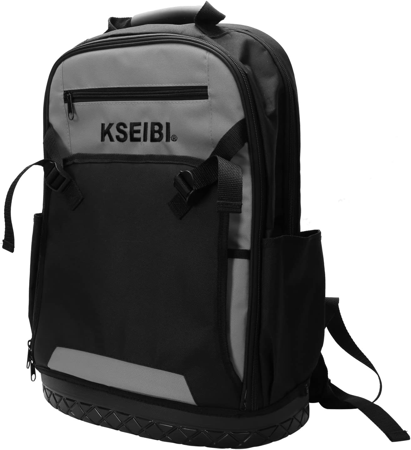 KSEIBI Tool Organizer Backpack, Heavy-Duty Tool Bag Backpack with Padded Shoulder, Back, and Waist Straps