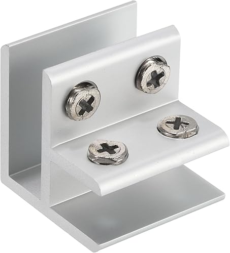 Miniatura 6 de uxcell Abrazadera de vidrio de 90 grados, para 0.551-0.669 in de grosor ajustable de doble cara soporte de estante de vidrio de aleación de