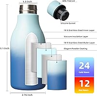 Vista 42 de BJPKPK Botellas de agua aisladas, botella de agua de metal de acero inoxidable de 18 onzas con correa, termo a prueba de fugas sin BPA, tazas