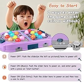 ANNKIE Whack Game Mole for Kids, Toys for 3 4 5 6 7 8+ Year Old Boys and Girls, Pounding Game for Kids with 3 Modes,2 Hammers,Gifts for 3-12 Year Old Boys Grils, Interactive Toy with Sound and Light